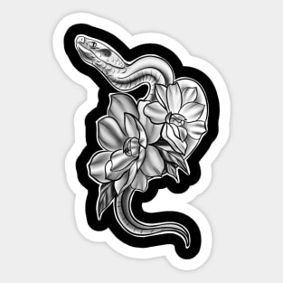 Snake with Flowers Sticker